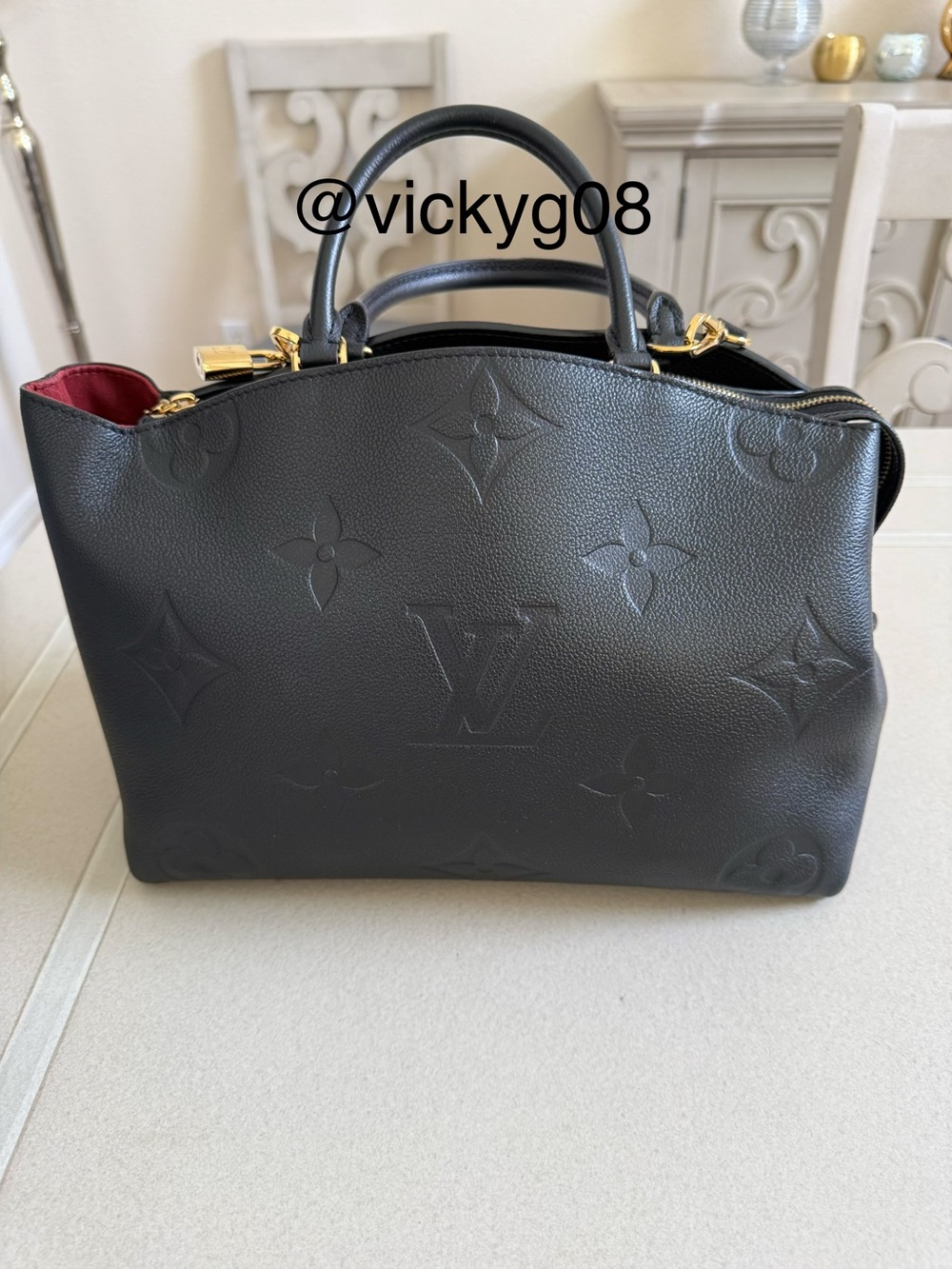 Louis Vuitton Black Empreinte Leather Satchel Grand Palais